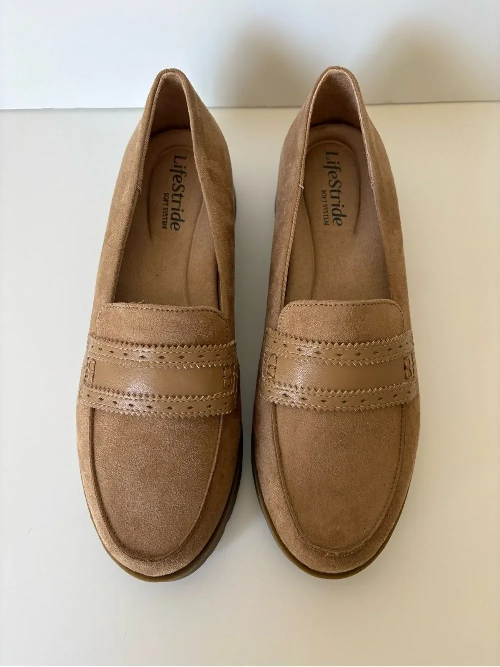 Life Stride Women's Tan Suede Penny Loafer